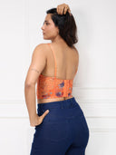 Sunset Orange Tropical Zest Corset Top for Women